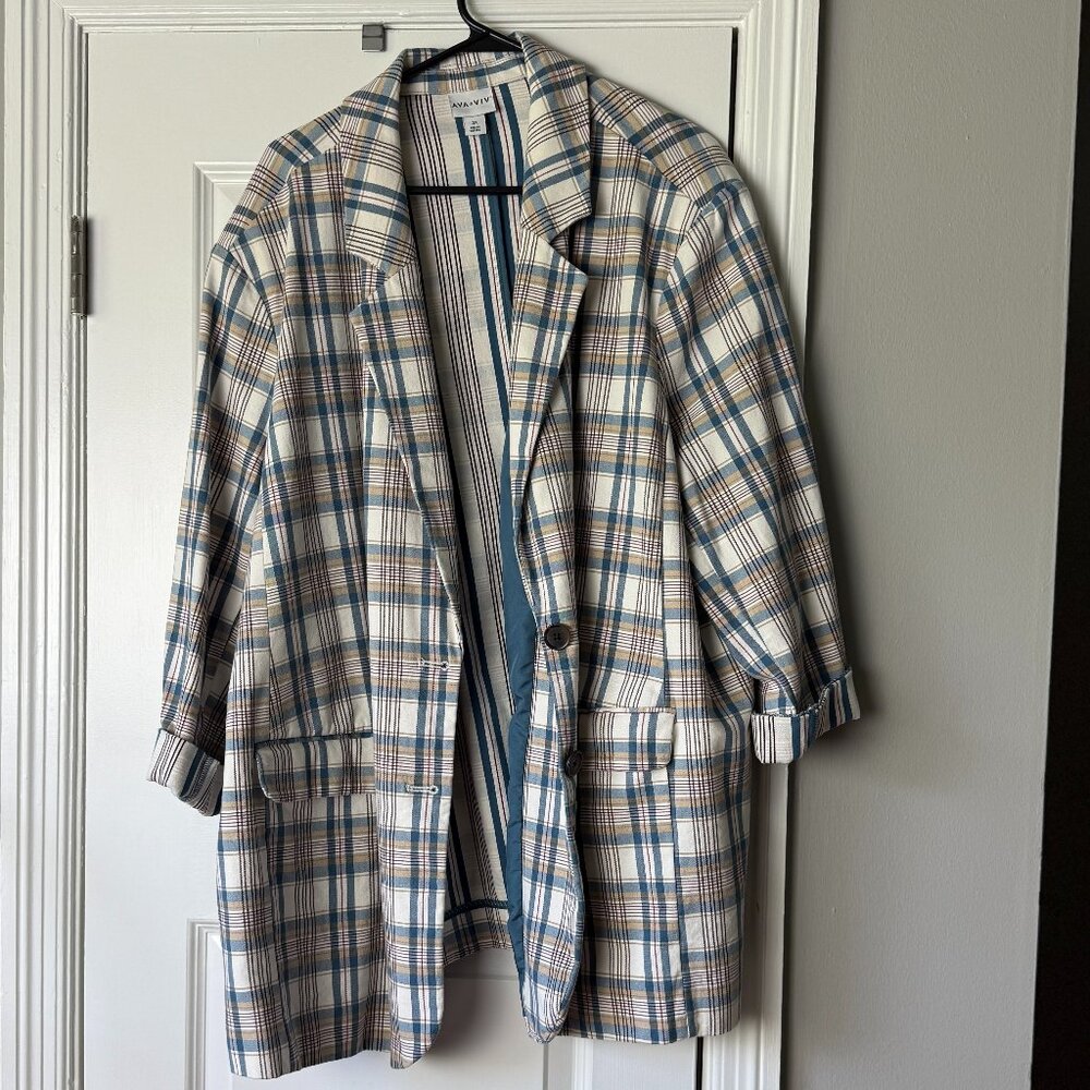 Plaid Blazer from Ava & Viv